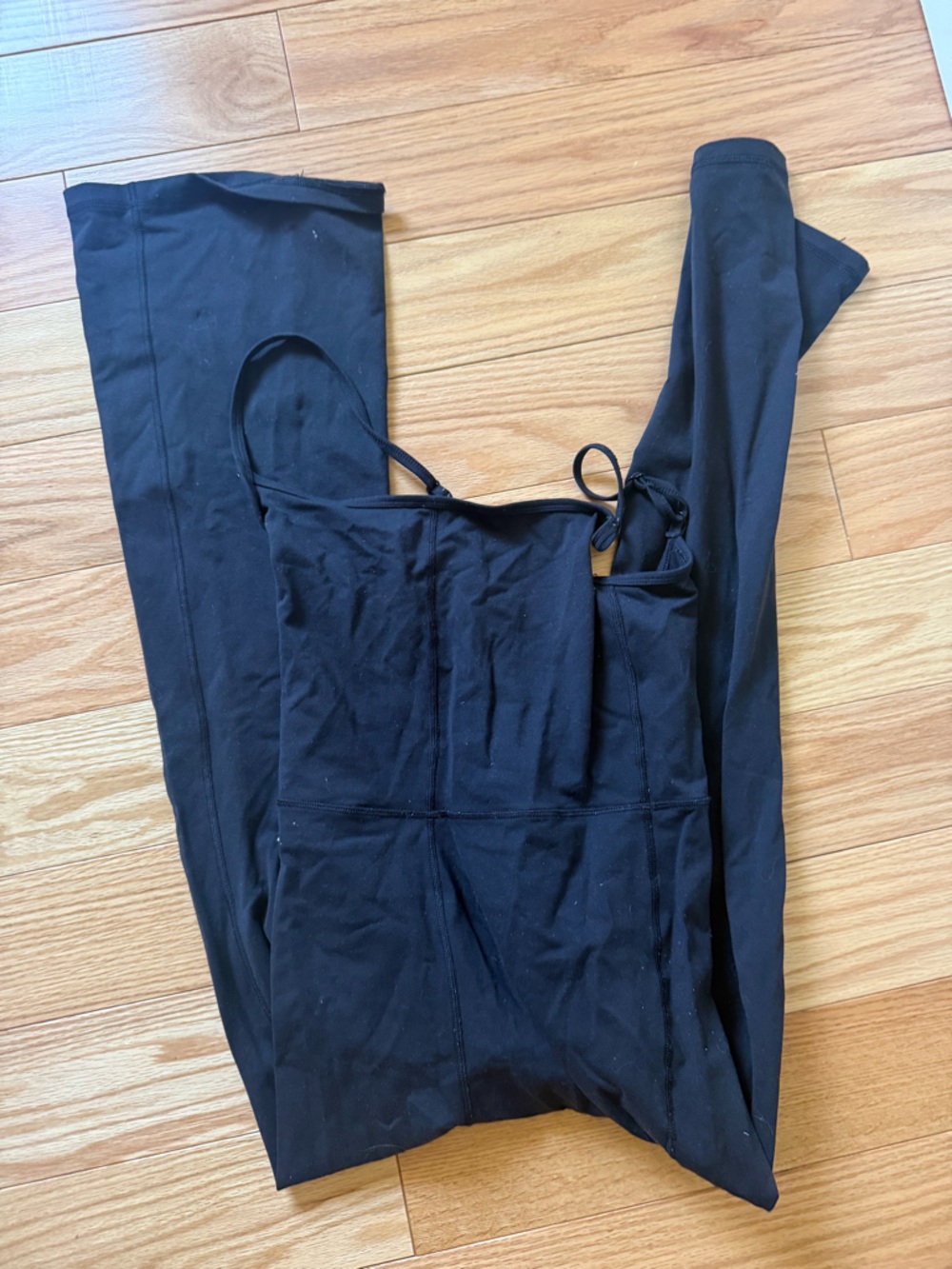 Aritzia Black Strappy Legging Jumpsuit size small
